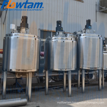 stainless steel steam heating mixing tank with top agitator